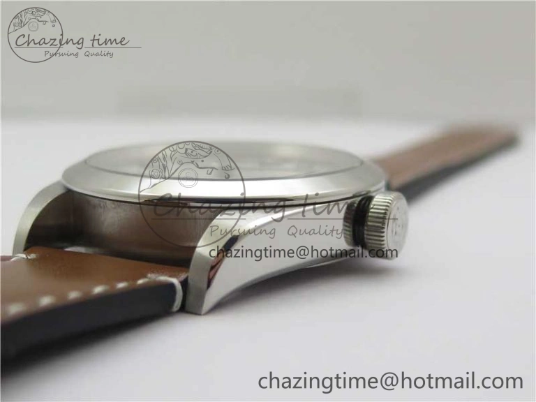 Black Bay 41 SS LF 1:1 Best Edition Silver Dial on Brown Leather Strap A2824