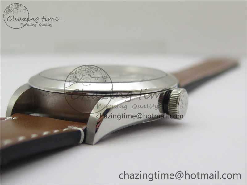Black Bay 41 SS LF 1:1 Best Edition Silver Dial on Brown Leather Strap A2824
