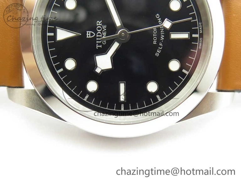 Black Bay 41mm LF 1:1 Best Edition Black Dial on Brown Leather Strap A2824