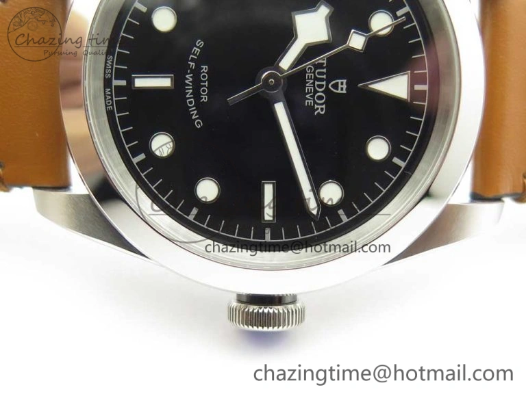 Black Bay 41mm LF 1:1 Best Edition Black Dial on Brown Leather Strap A2824