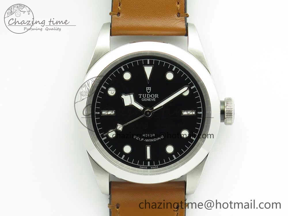 Black Bay 41mm LF 1:1 Best Edition Black Dial on Brown Leather Strap A2824