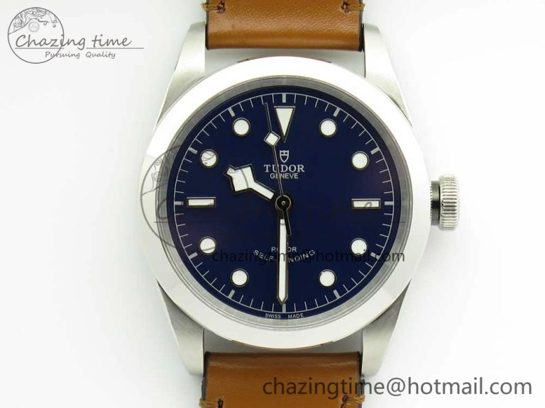 Black Bay 41mm LF 1:1 Best Edition Blue Dial on Brown Leather Strap A2824