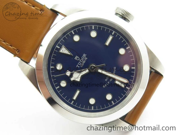 Black Bay 41mm LF 1:1 Best Edition Blue Dial on Brown Leather Strap A2824