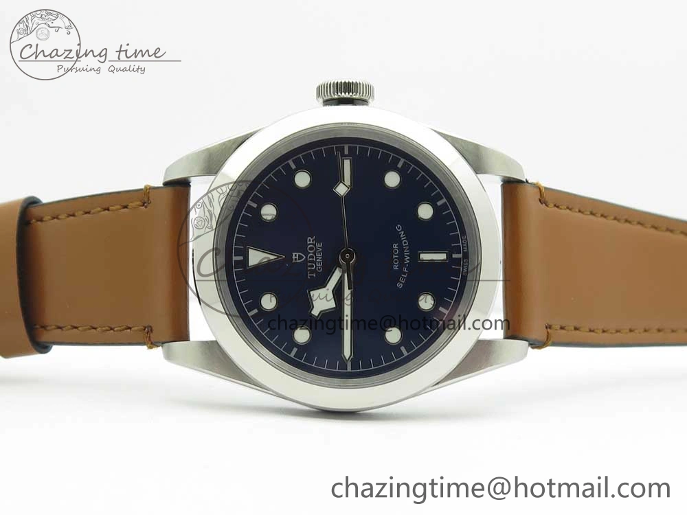 Black Bay 41mm LF 1:1 Best Edition Blue Dial on Brown Leather Strap A2824