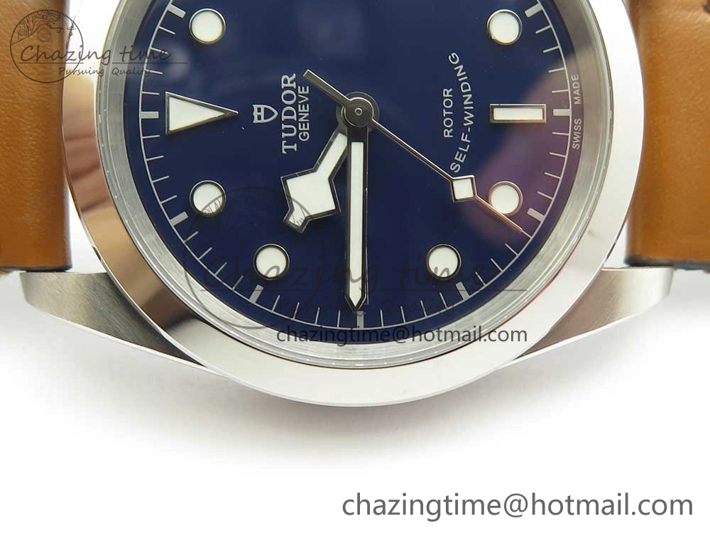 Black Bay 41mm LF 1:1 Best Edition Blue Dial on Brown Leather Strap A2824