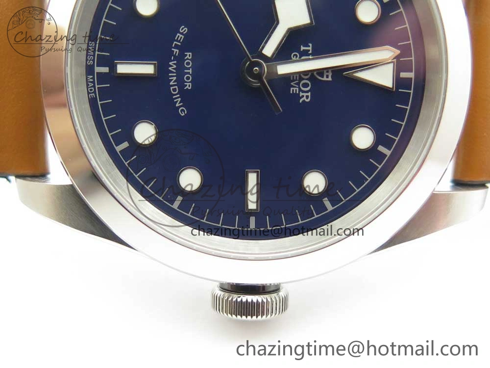 Black Bay 41mm LF 1:1 Best Edition Blue Dial on Brown Leather Strap A2824