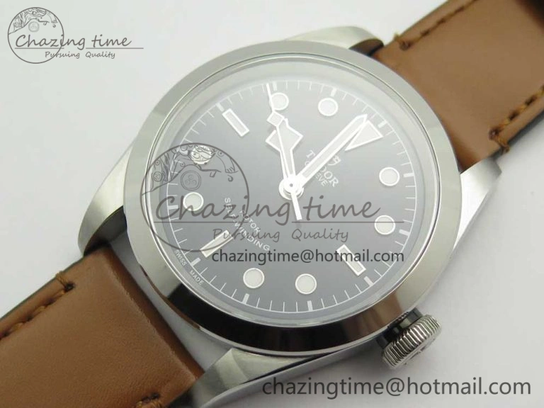 Black Bay 41mm LF 1:1 Best Edition Blue Dial on Brown Leather Strap A2824