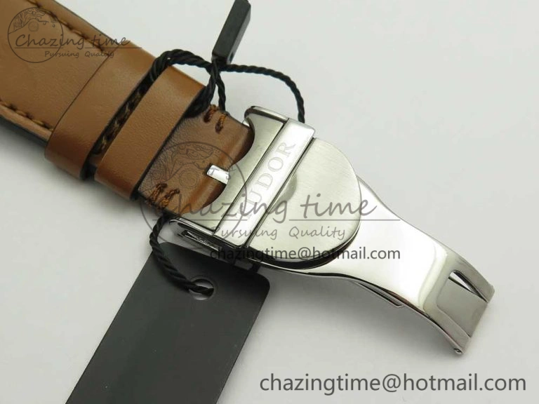 Black Bay 41mm LF 1:1 Best Edition Blue Dial on Brown Leather Strap A2824