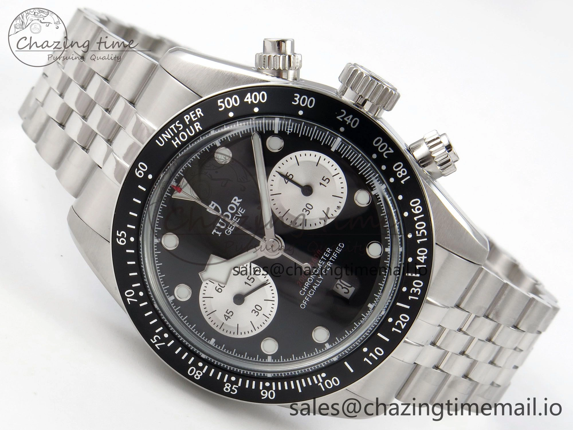 Black Bay Chrono SS BLSF 1:1 Best Edition Black Dial on SS Bracelet A7750