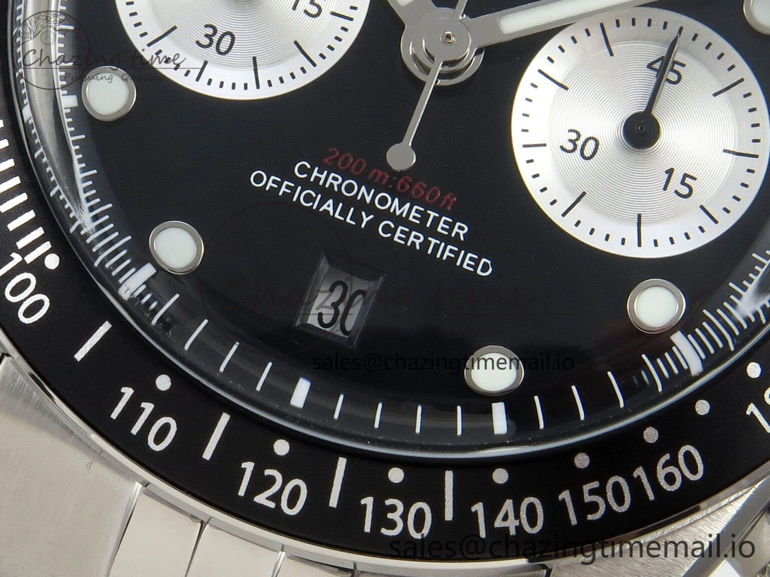 Black Bay Chrono SS BLSF 1:1 Best Edition Black Dial on SS Bracelet A7750