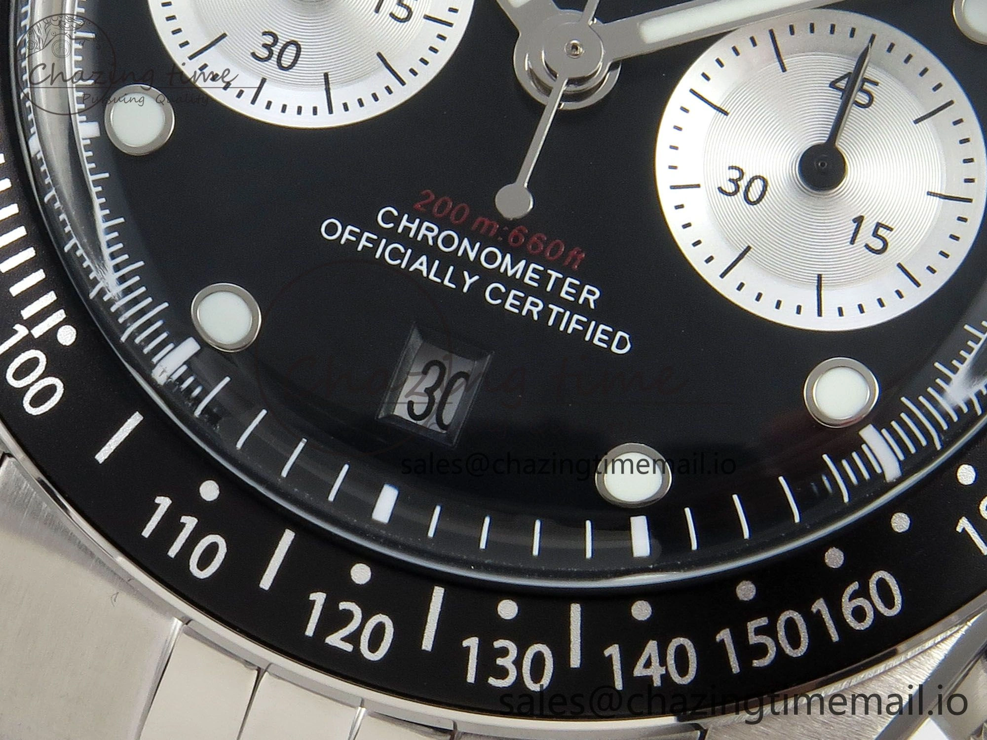 Black Bay Chrono SS BLSF 1:1 Best Edition Black Dial on SS Bracelet A7750