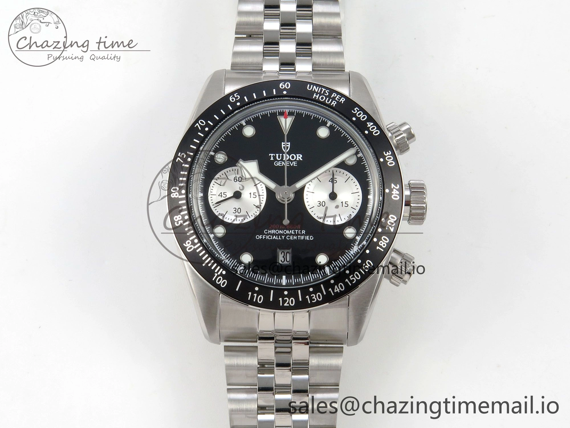 Black Bay Chrono SS BLSF 1:1 Best Edition Black Dial on SS Bracelet A7750