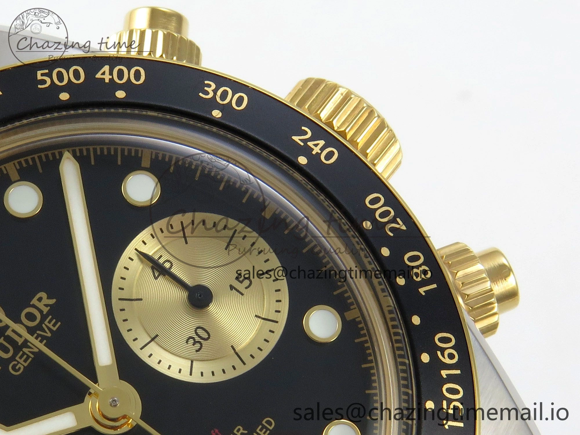 Black Bay Chrono SS BLSF 1:1 Best Edition Black Dial on YG SS Bracelet A7750