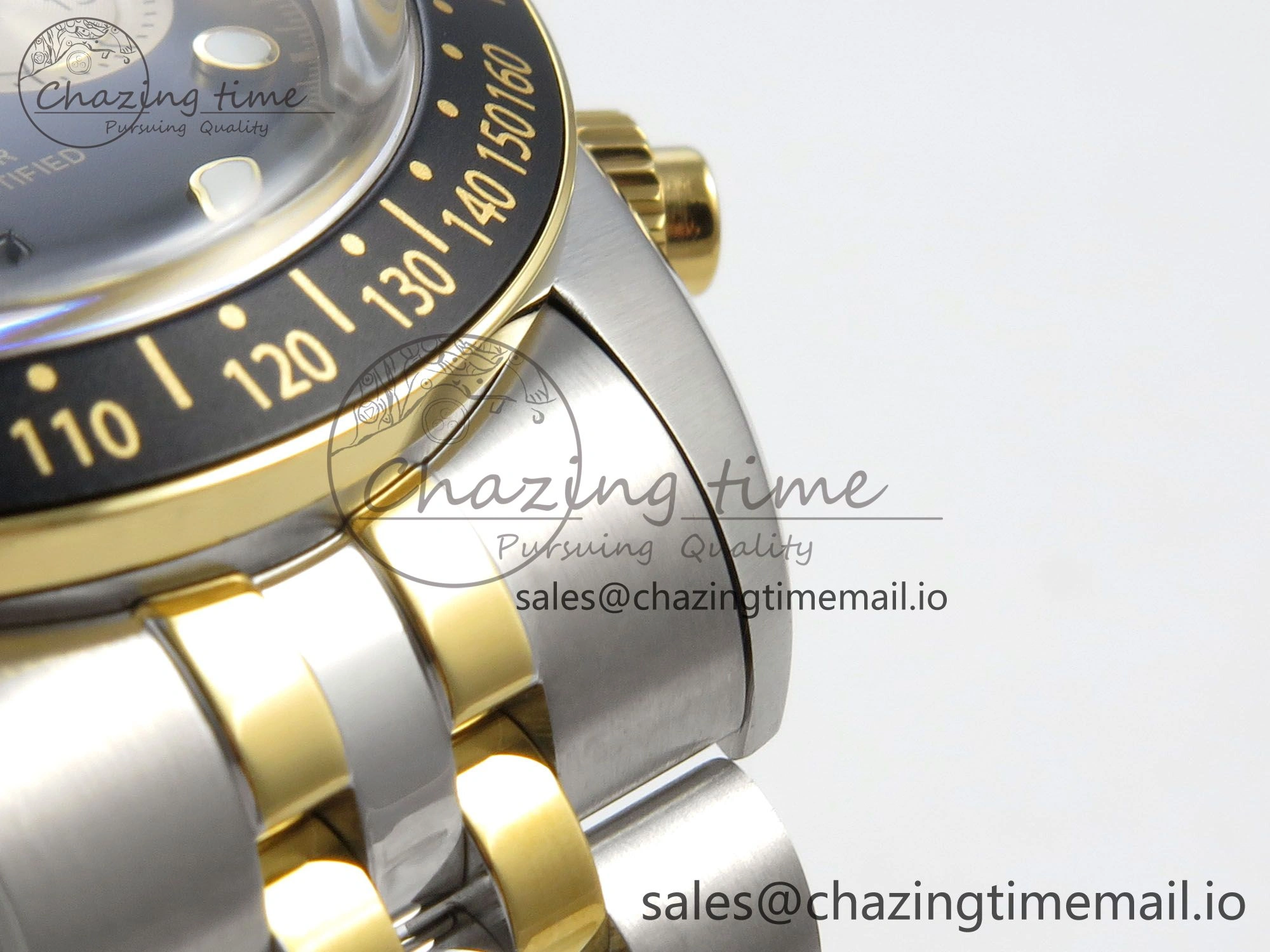 Black Bay Chrono SS BLSF 1:1 Best Edition Black Dial on YG SS Bracelet A7750