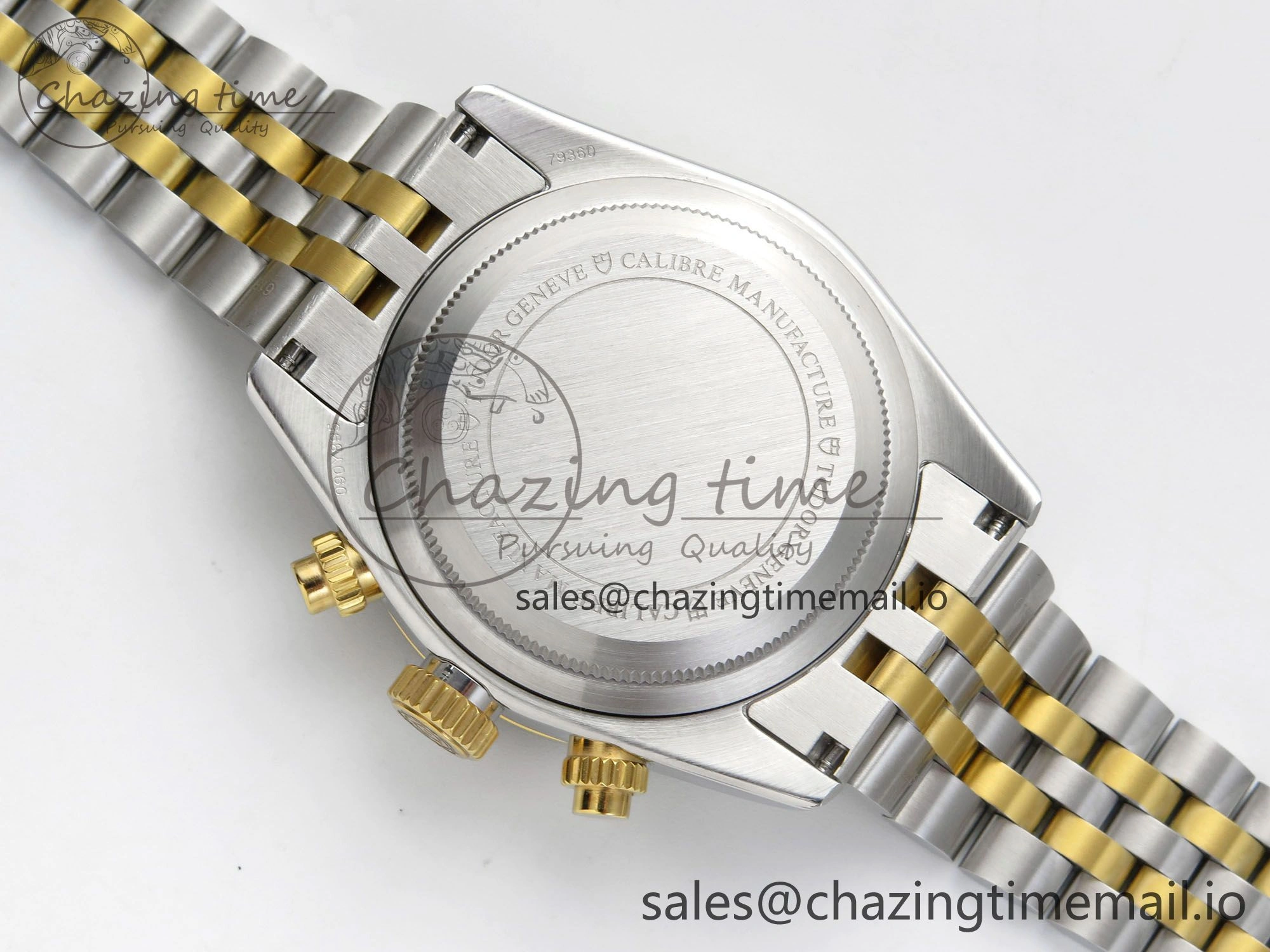 Black Bay Chrono SS BLSF 1:1 Best Edition Gold Dial on YG SS Bracelet A7750