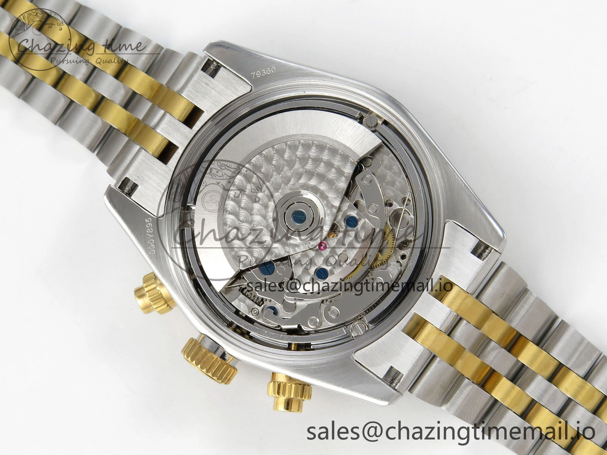 Black Bay Chrono SS BLSF 1:1 Best Edition Gold Dial on YG SS Bracelet A7750