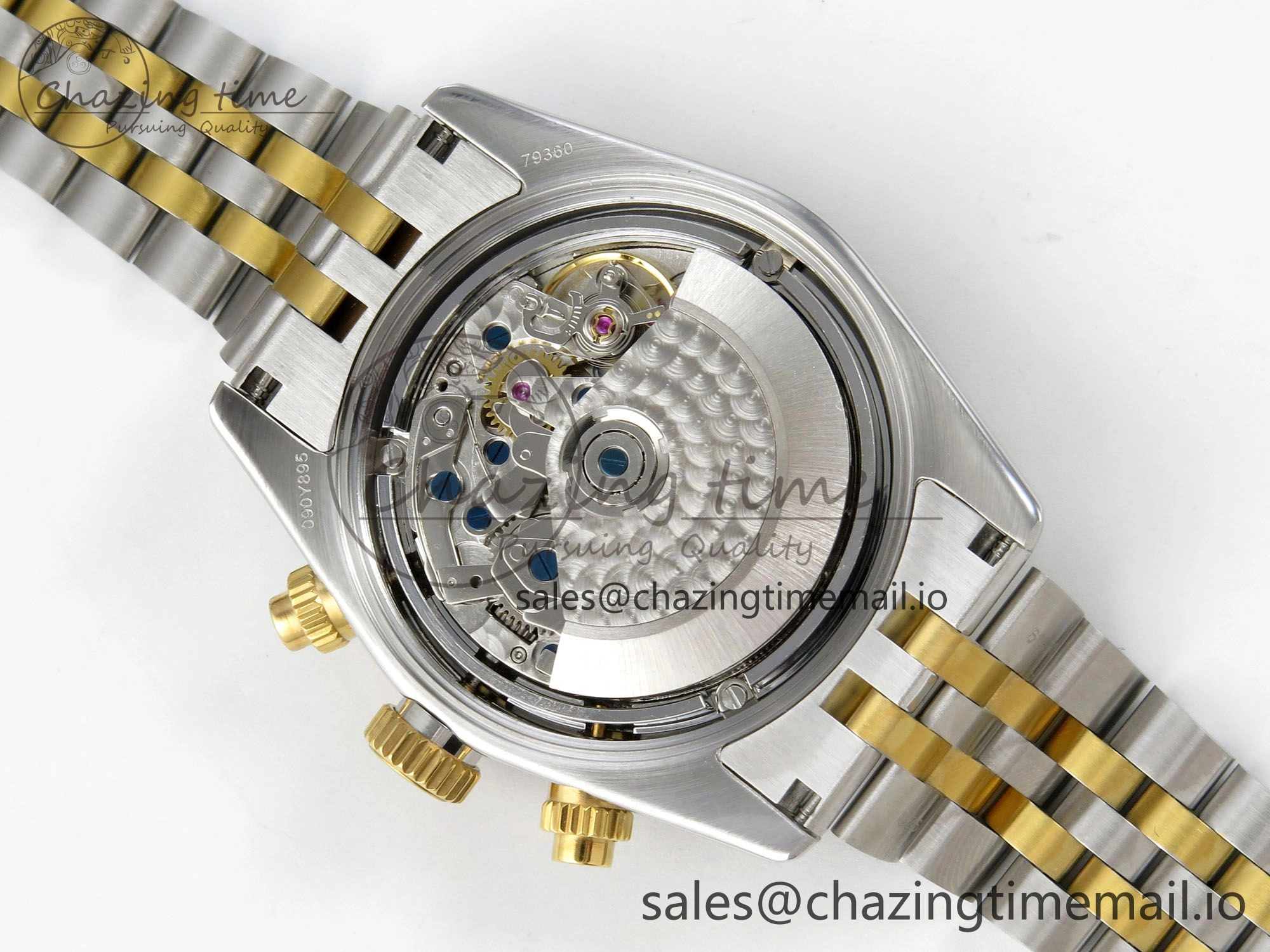 Black Bay Chrono SS BLSF 1:1 Best Edition Gold Dial on YG SS Bracelet A7750