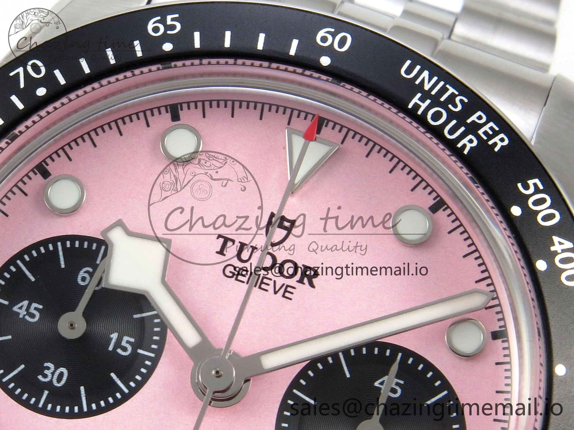 Black Bay Chrono SS BLSF 1:1 Best Edition Pink Dial on SS Bracelet A7750