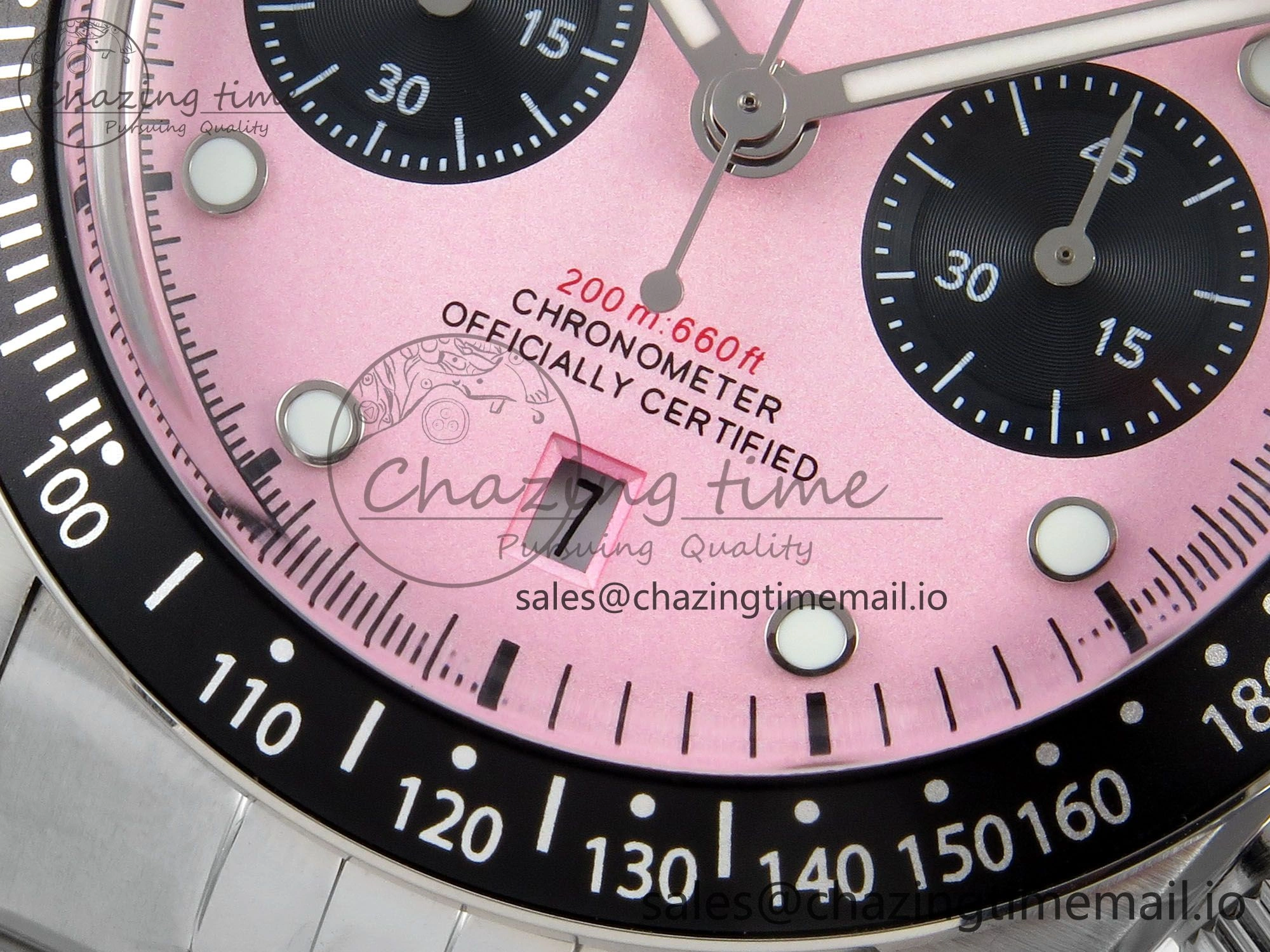 Black Bay Chrono SS BLSF 1:1 Best Edition Pink Dial on SS Bracelet A7750