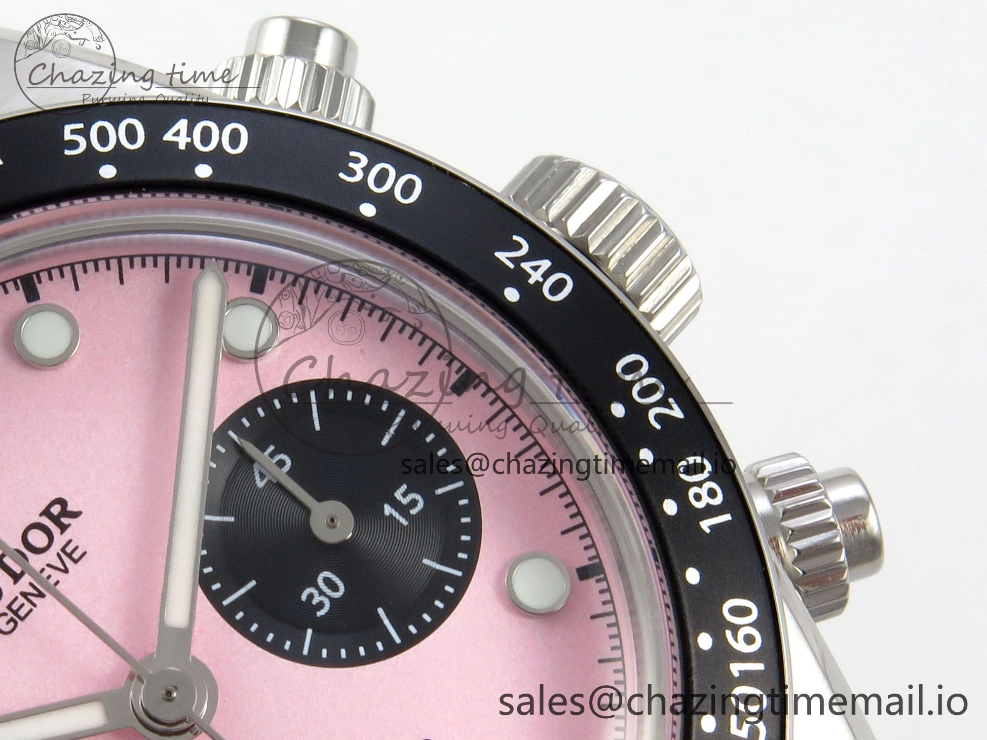Black Bay Chrono SS BLSF 1:1 Best Edition Pink Dial on SS Bracelet A7750
