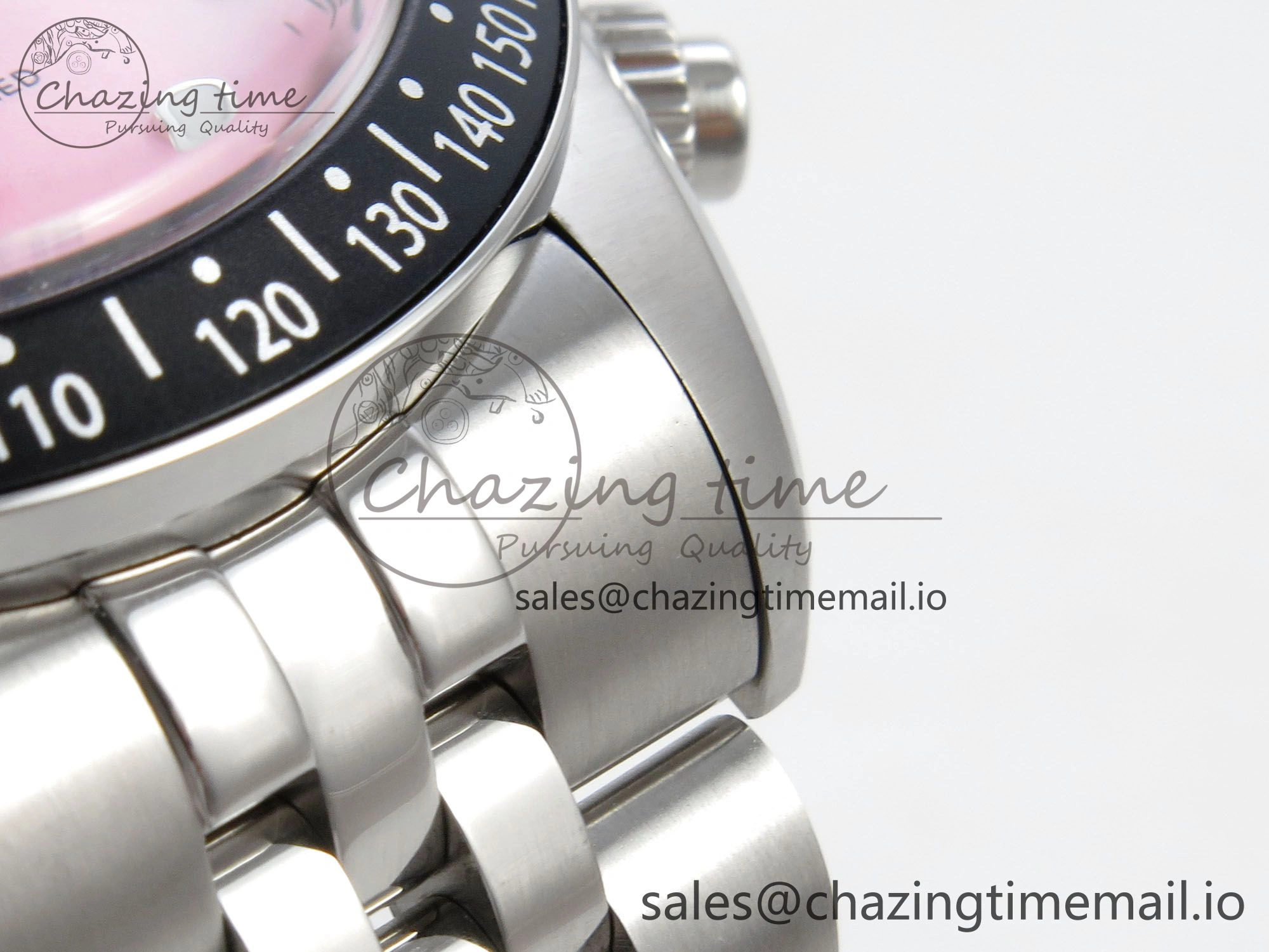 Black Bay Chrono SS BLSF 1:1 Best Edition Pink Dial on SS Bracelet A7750