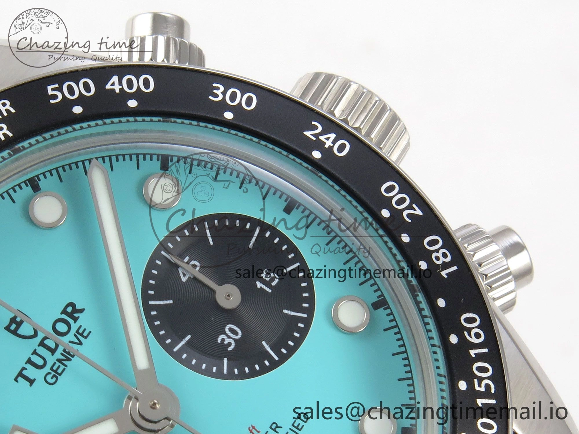 Black Bay Chrono SS BLSF 1:1 Best Edition Tiffany Blue Dial on SS Bracelet A7750