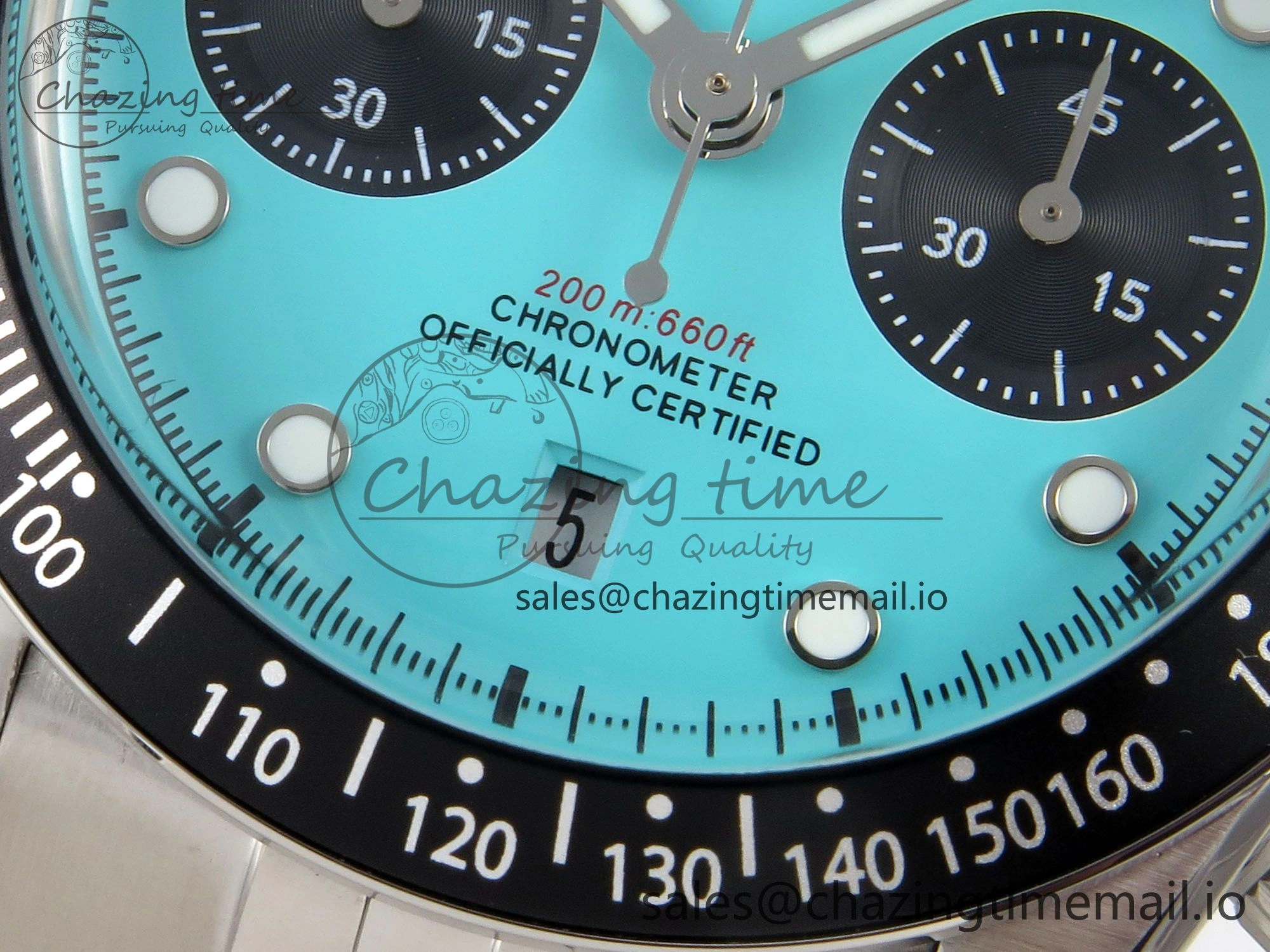 Black Bay Chrono SS BLSF 1:1 Best Edition Tiffany Blue Dial on SS Bracelet A7750