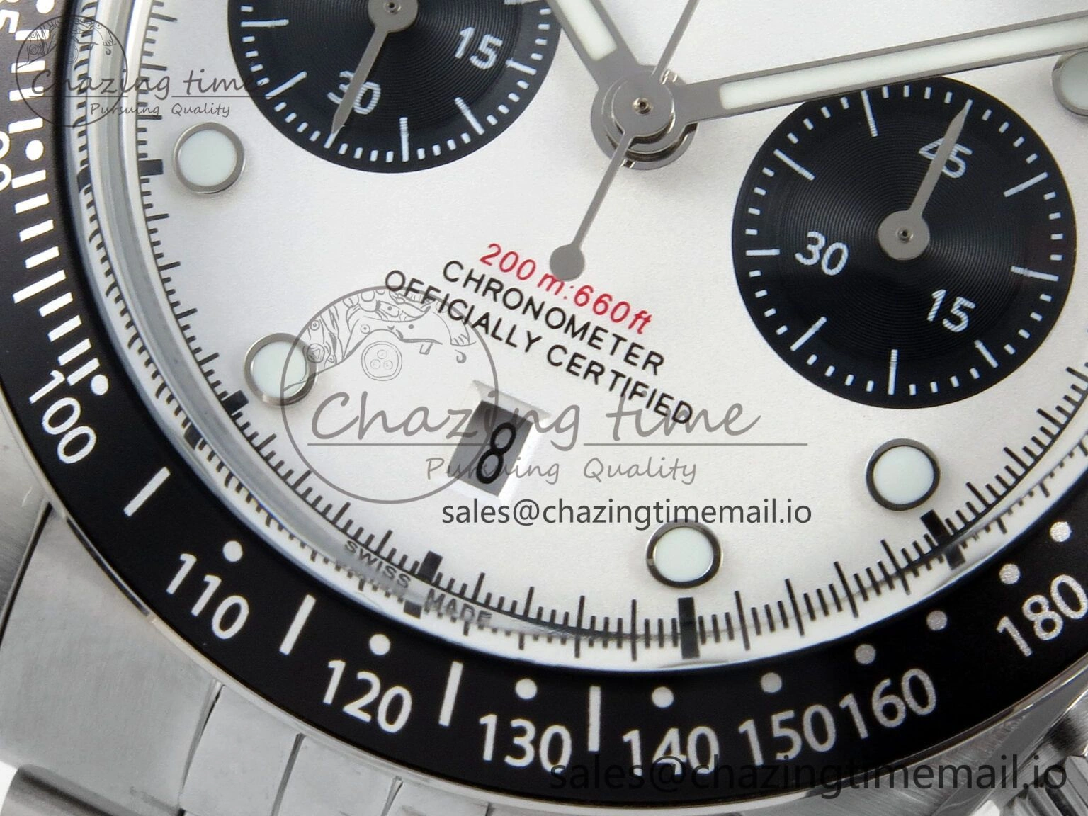 Black Bay Chrono SS BLSF 1:1 Best Edition White Dial on SS Bracelet A7750