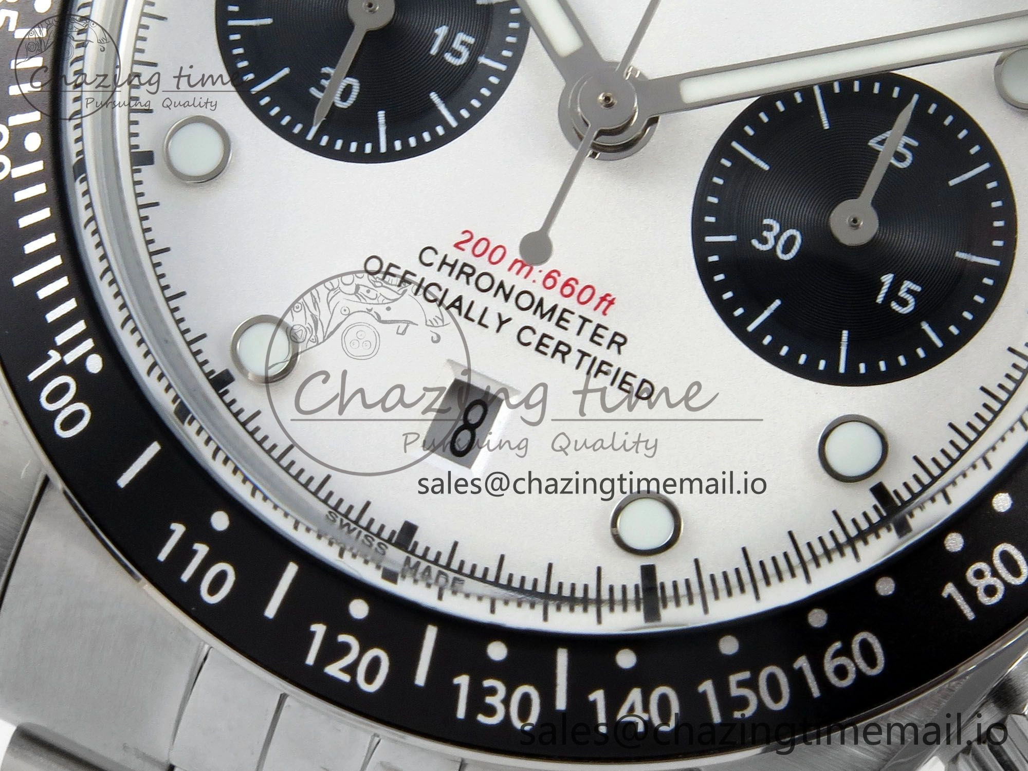 Black Bay Chrono SS BLSF 1:1 Best Edition White Dial on SS Bracelet A7750