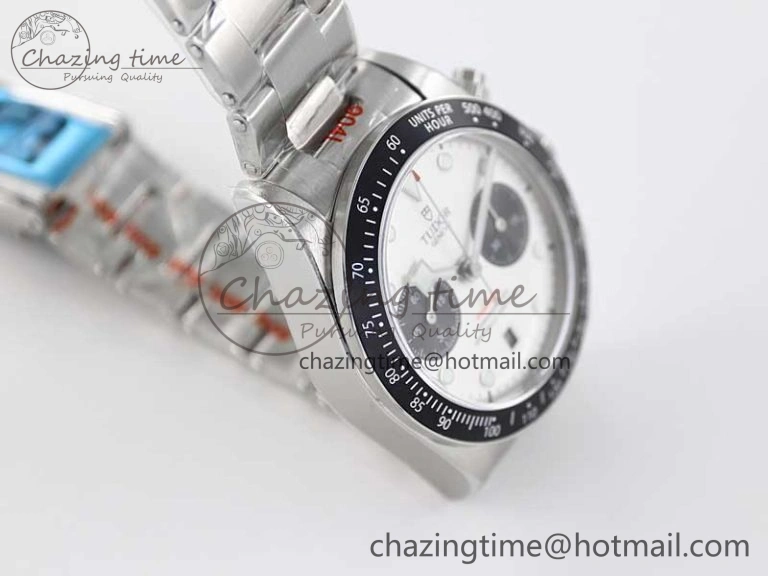 Black Bay Chrono SS TWS 1:1 Best Edition White Dial on SS Bracelet A7750