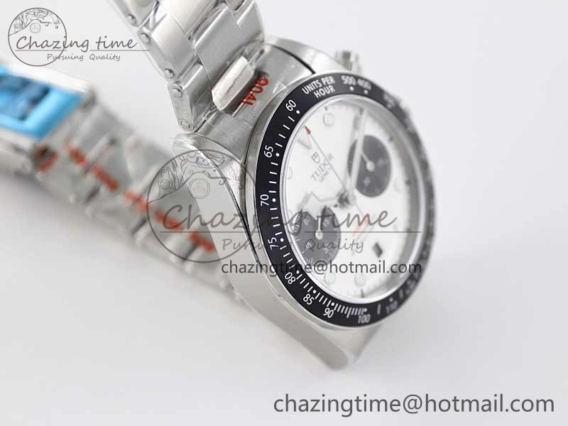 Black Bay Chrono SS TWS 1:1 Best Edition White Dial on SS Bracelet A7750