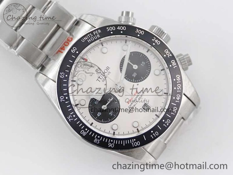 Black Bay Chrono SS TWS 1:1 Best Edition White Dial on SS Bracelet A7750