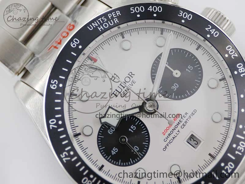 Black Bay Chrono SS TWS 1:1 Best Edition White Dial on SS Bracelet A7750