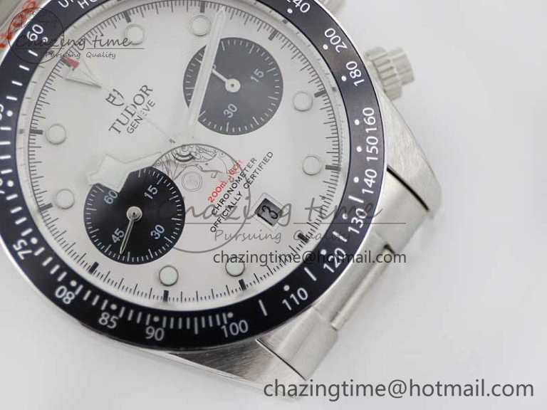 Black Bay Chrono SS TWS 1:1 Best Edition White Dial on SS Bracelet A7750