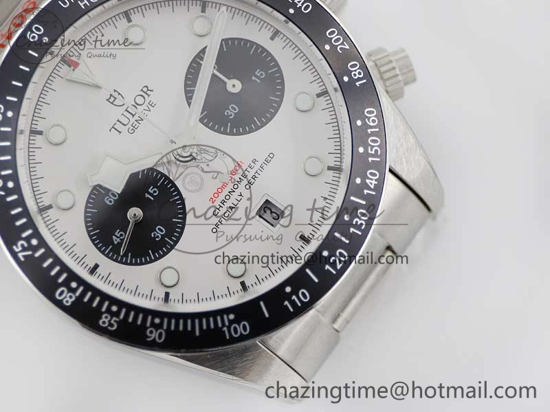 Black Bay Chrono SS TWS 1:1 Best Edition White Dial on SS Bracelet A7750