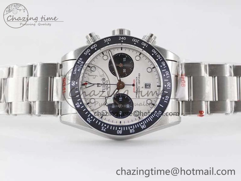 Black Bay Chrono SS TWS 1:1 Best Edition White Dial on SS Bracelet A7750