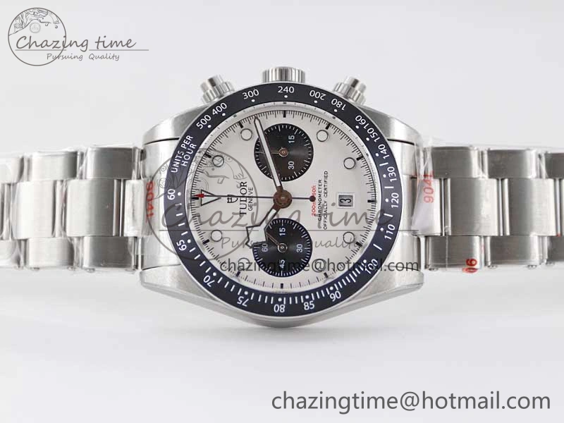 Black Bay Chrono SS TWS 1:1 Best Edition White Dial on SS Bracelet A7750
