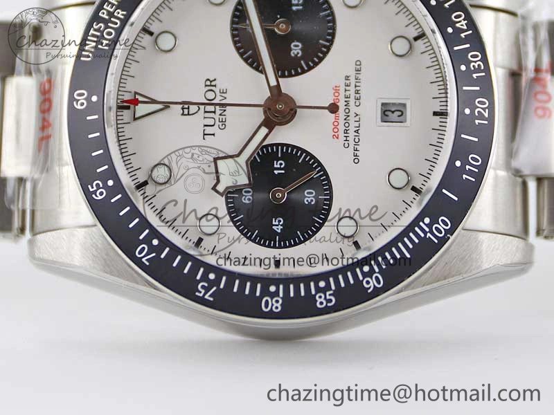 Black Bay Chrono SS TWS 1:1 Best Edition White Dial on SS Bracelet A7750