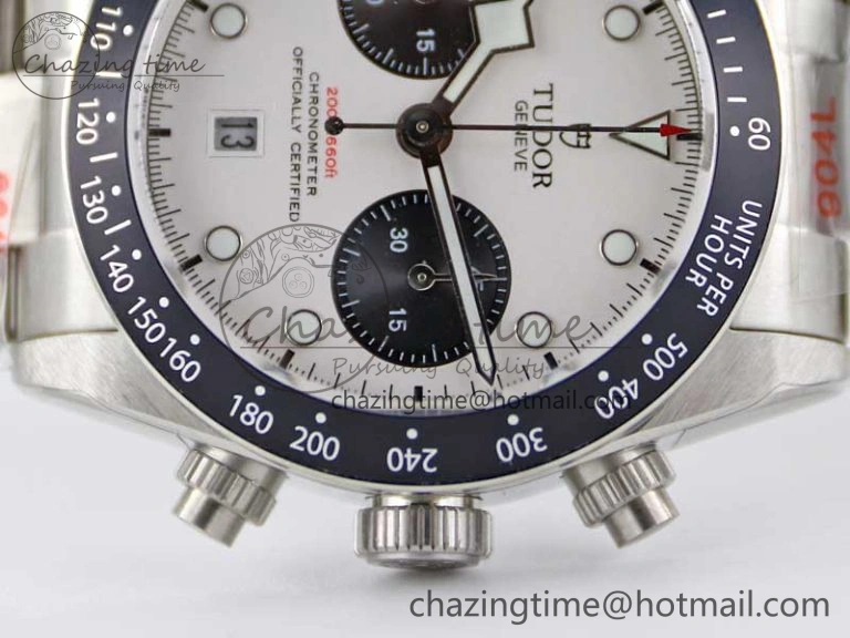 Black Bay Chrono SS TWS 1:1 Best Edition White Dial on SS Bracelet A7750