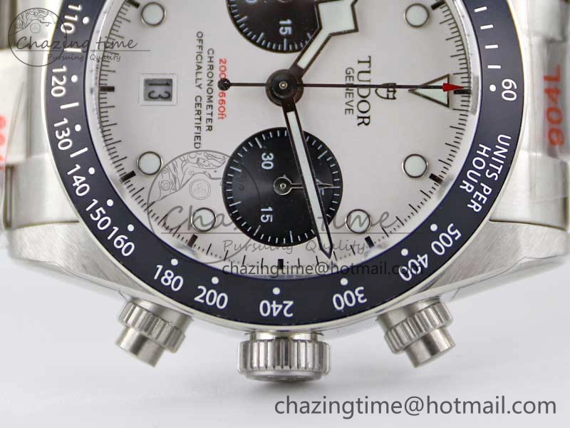 Black Bay Chrono SS TWS 1:1 Best Edition White Dial on SS Bracelet A7750