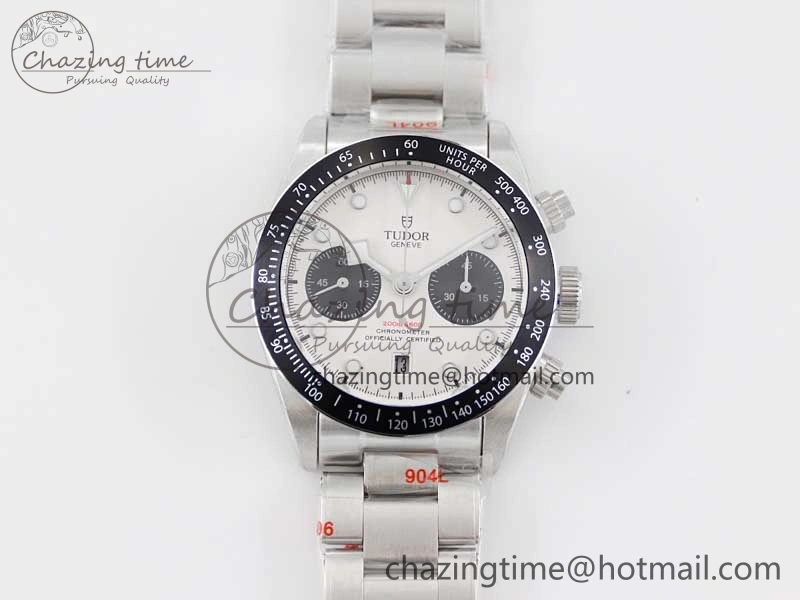 Black Bay Chrono SS TWS 1:1 Best Edition White Dial on SS Bracelet A7750
