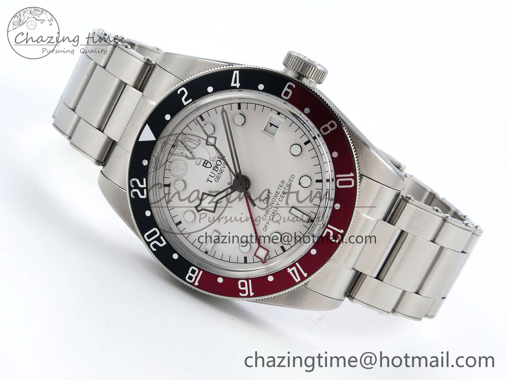 Black Bay GMT Pepsi Blue Red Bezel ZF 1:1 Best Edition White Dial on SS Bracelet A2836