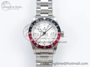 Black Bay GMT Pepsi Blue Red Bezel ZF 1:1 Best Edition White Dial on SS Bracelet A2836
