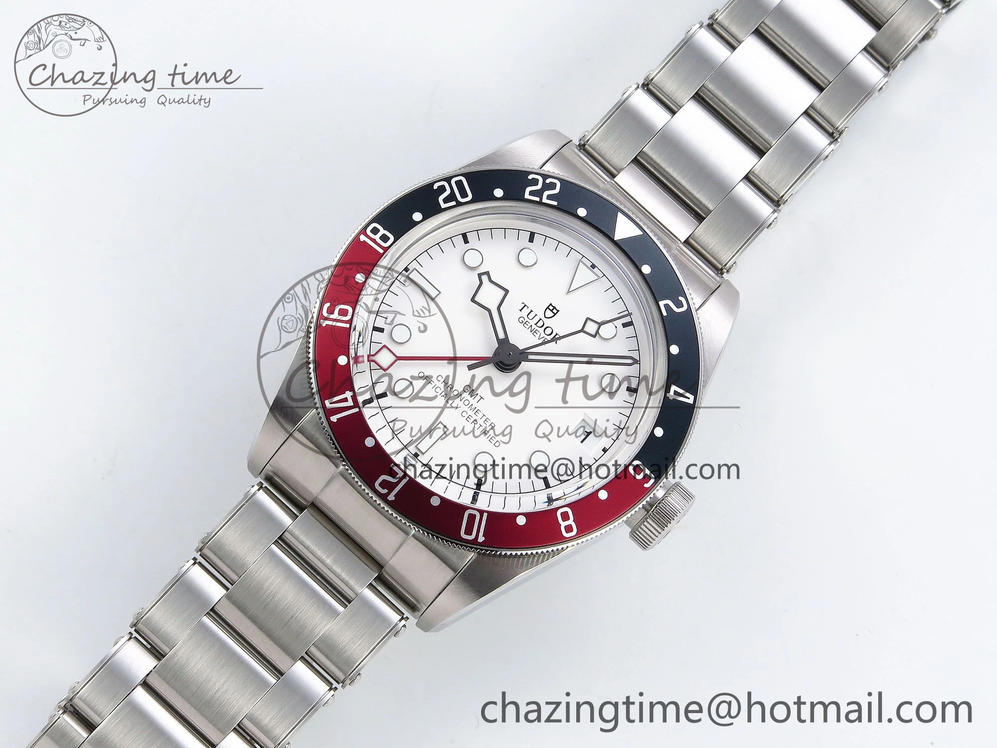 Black Bay GMT Pepsi Blue Red Bezel ZF 1:1 Best Edition White Dial on SS Bracelet A2836