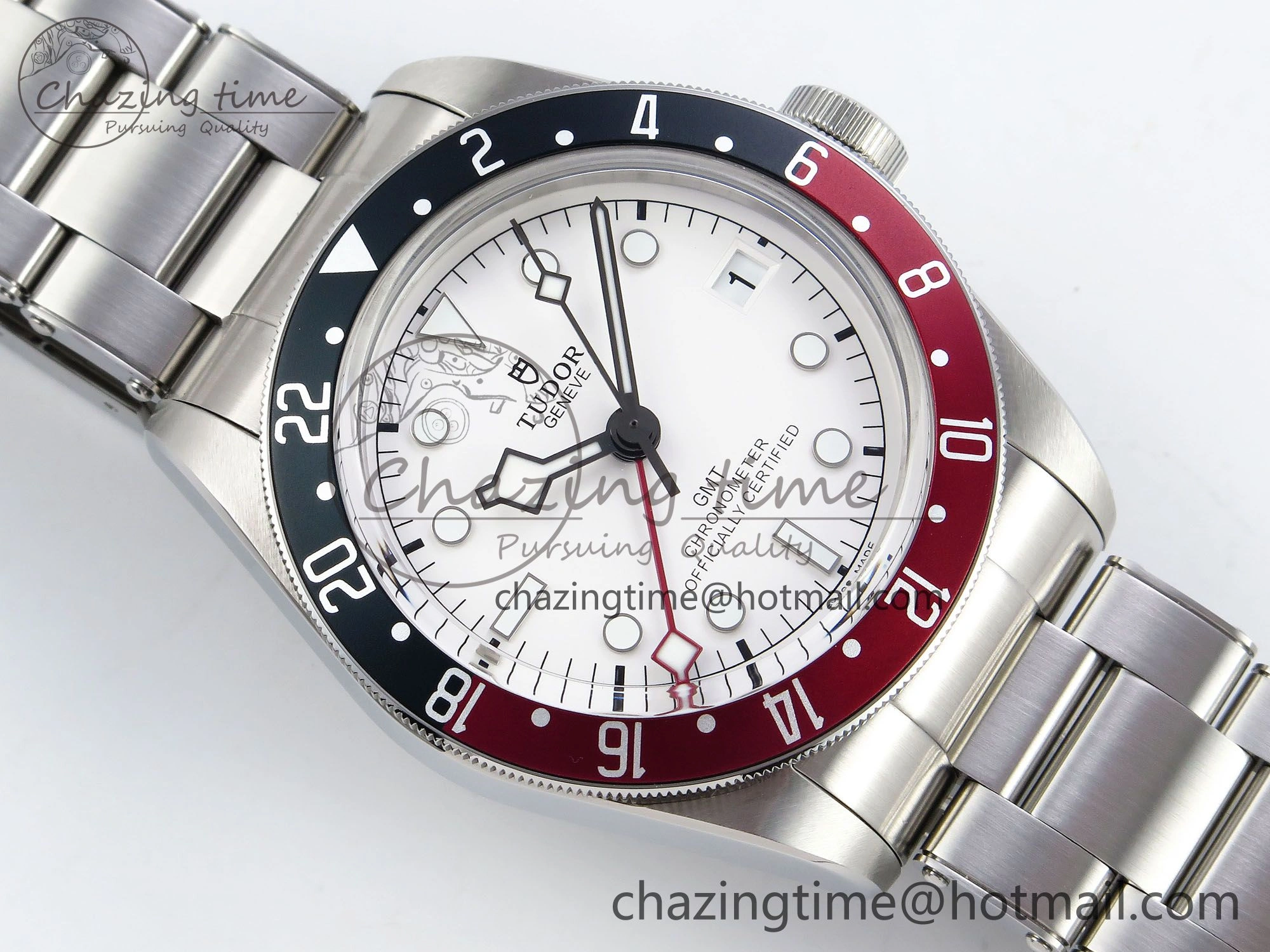 Black Bay GMT Pepsi Blue Red Bezel ZF 1:1 Best Edition White Dial on SS Bracelet A2836