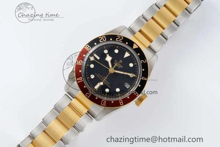 Black Bay GMT S&G Black Brown Bezel ZF 1:1 Best Edition on SS YG Bracelet A2836