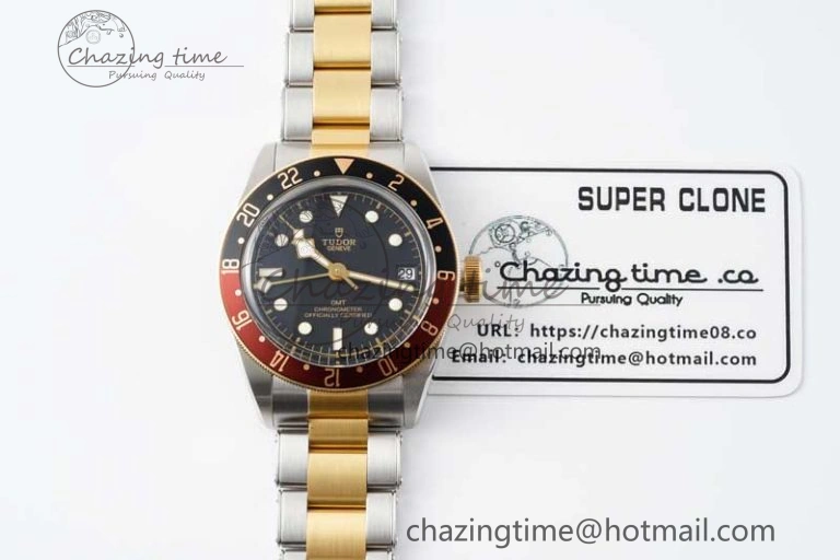 Black Bay GMT S&G Black Brown Bezel ZF 1:1 Best Edition on SS YG Bracelet A2836