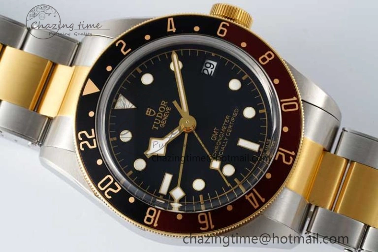 Black Bay GMT S&G Black Brown Bezel ZF 1:1 Best Edition on SS YG Bracelet A2836