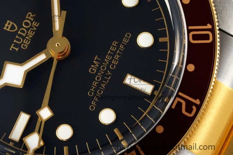 Black Bay GMT S&G Black Brown Bezel ZF 1:1 Best Edition on SS YG Bracelet A2836
