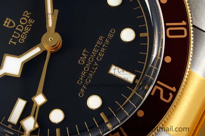 Black Bay GMT S&G Black Brown Bezel ZF 1:1 Best Edition on SS YG Bracelet A2836